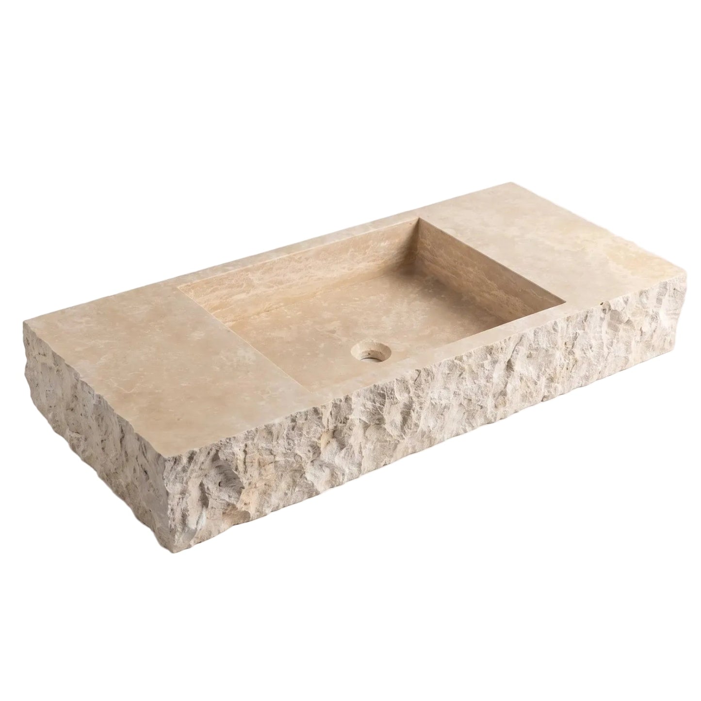 Lurevia Custom Wall-Mounted Travertine Marble Bathroom Sink