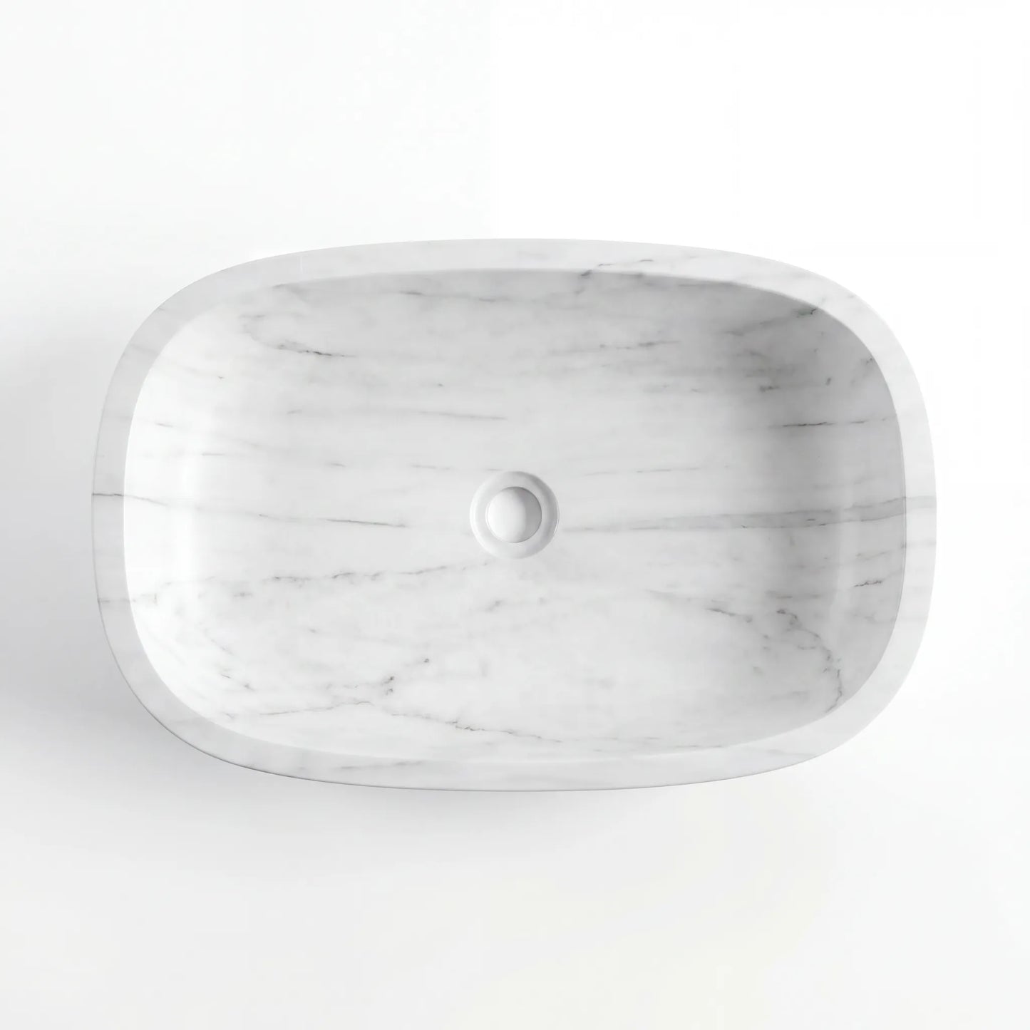 RMD-003 Oval Carrara White Vessel Sink Basin