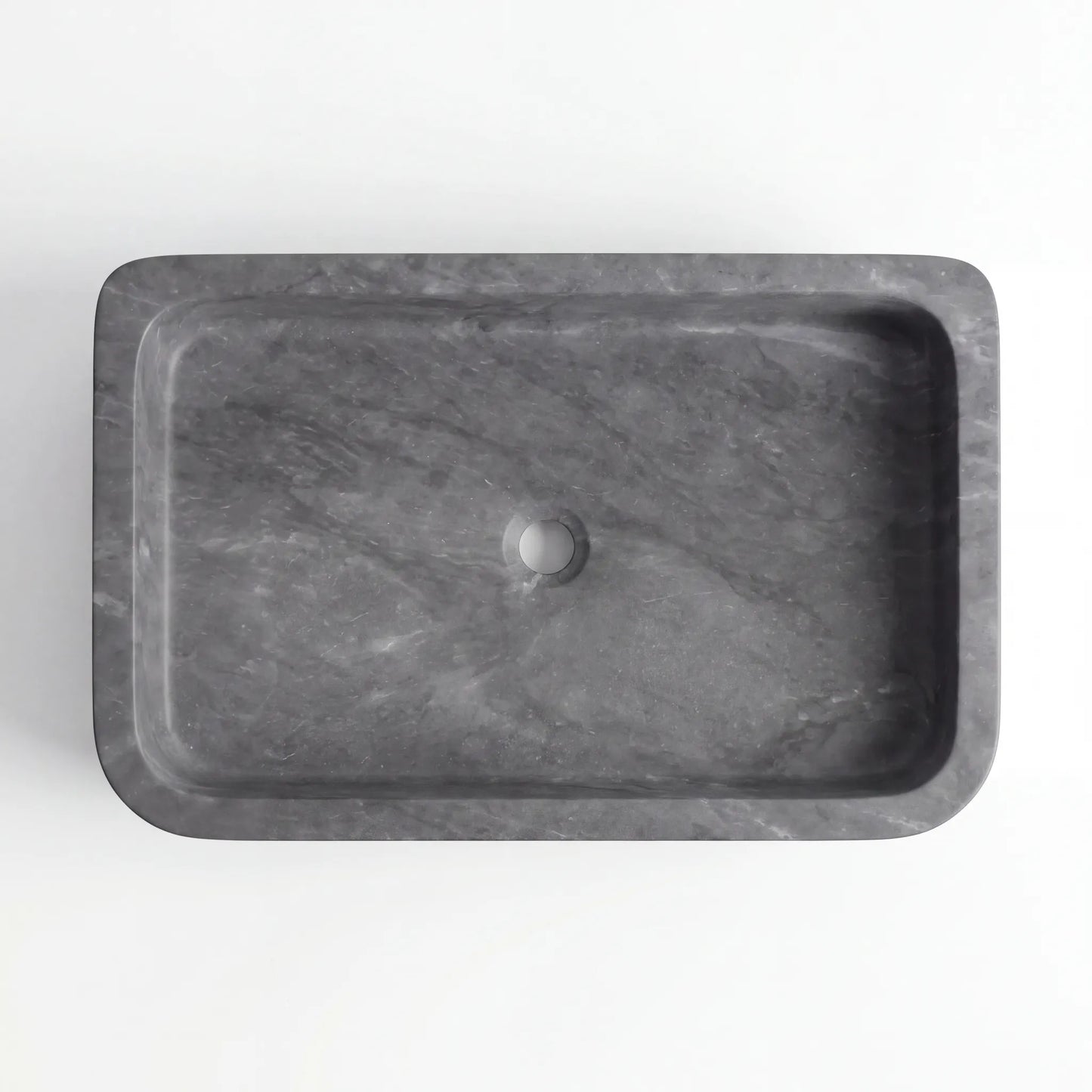 RMD-007 Round Grey Marble Vessel Sink Basin
