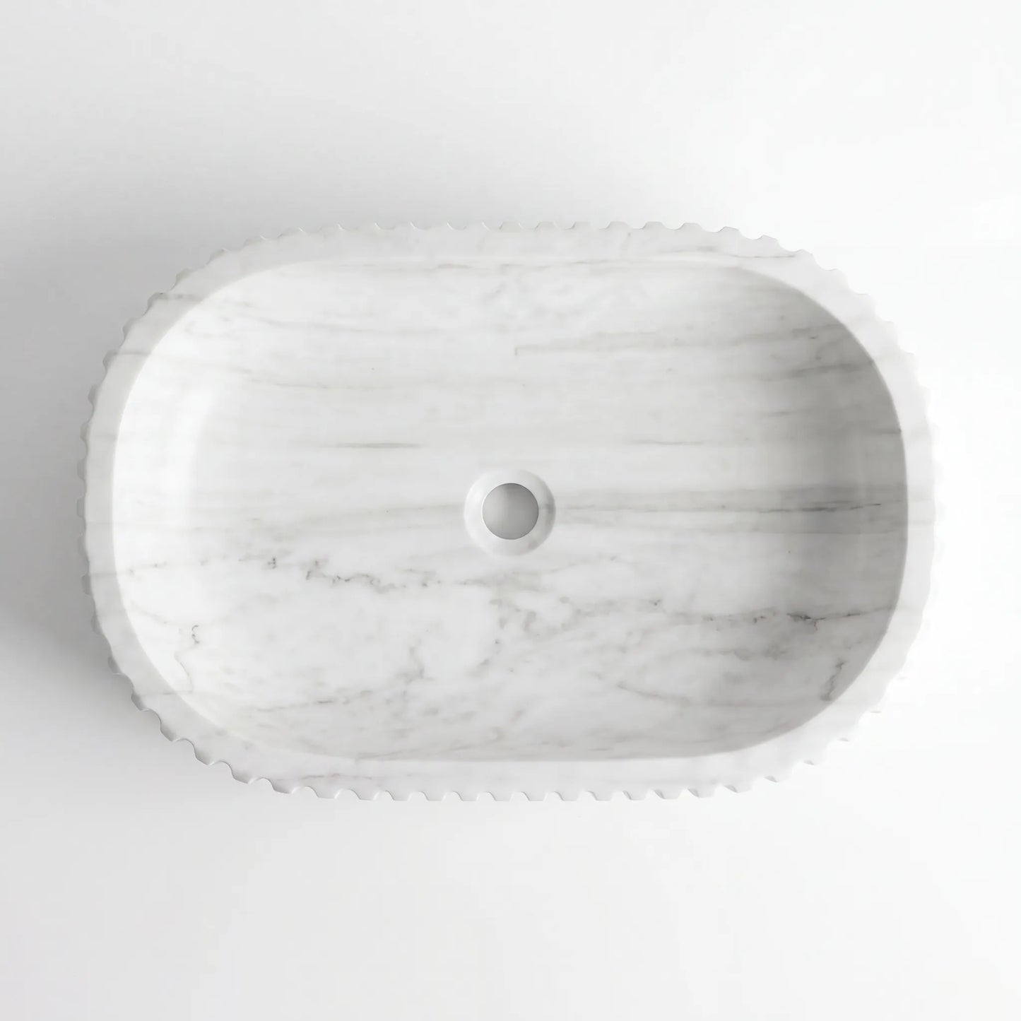 RMD-012 Round Carrara White Vessel Sink Basin
