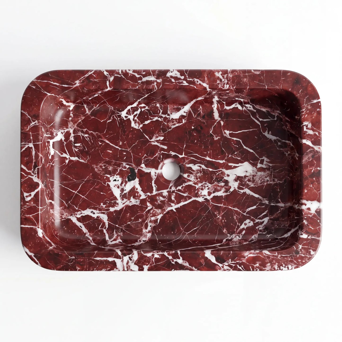 RMD-016 Rectangle Rosso Levanto Vessel Sink Basin