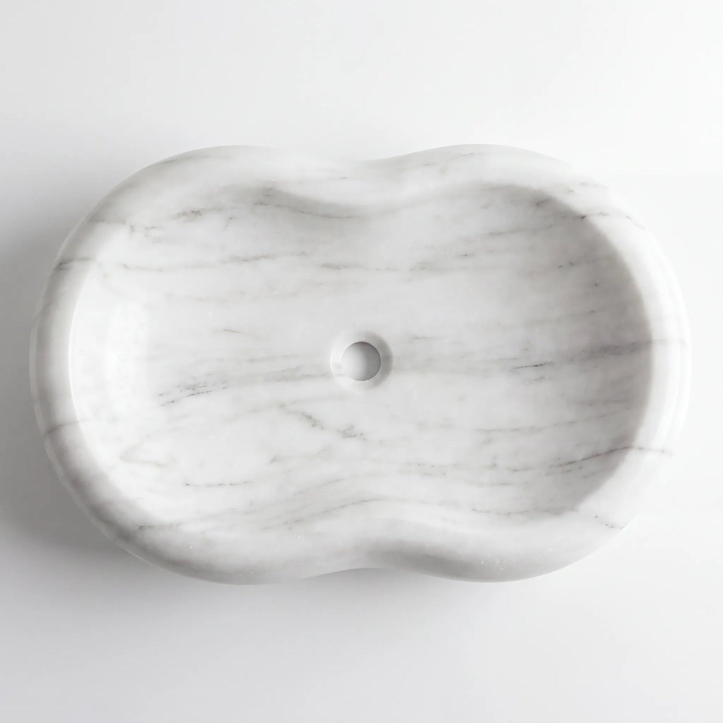 RMD-056 Round Carrara White Vessel Sink Basin