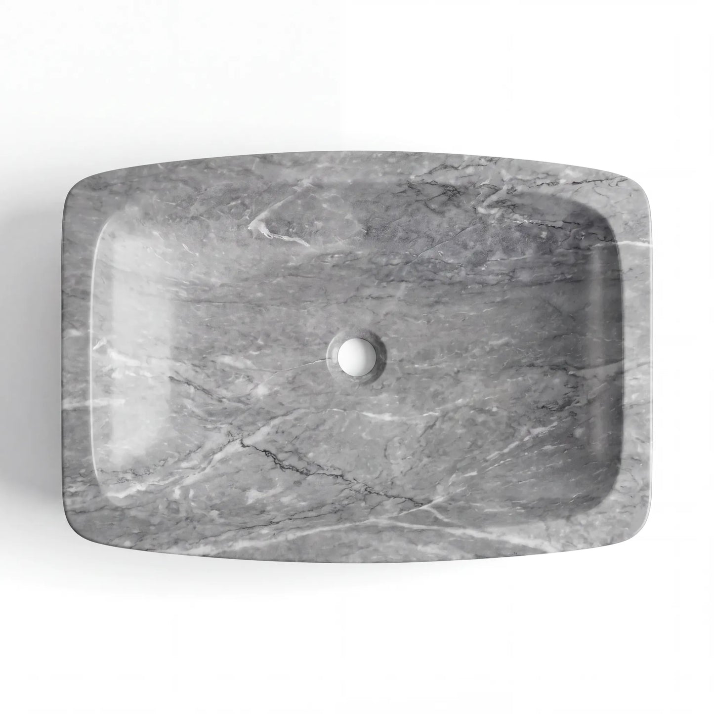 RMD-068 Rectangle Grey Marble Vessel Sink Basin