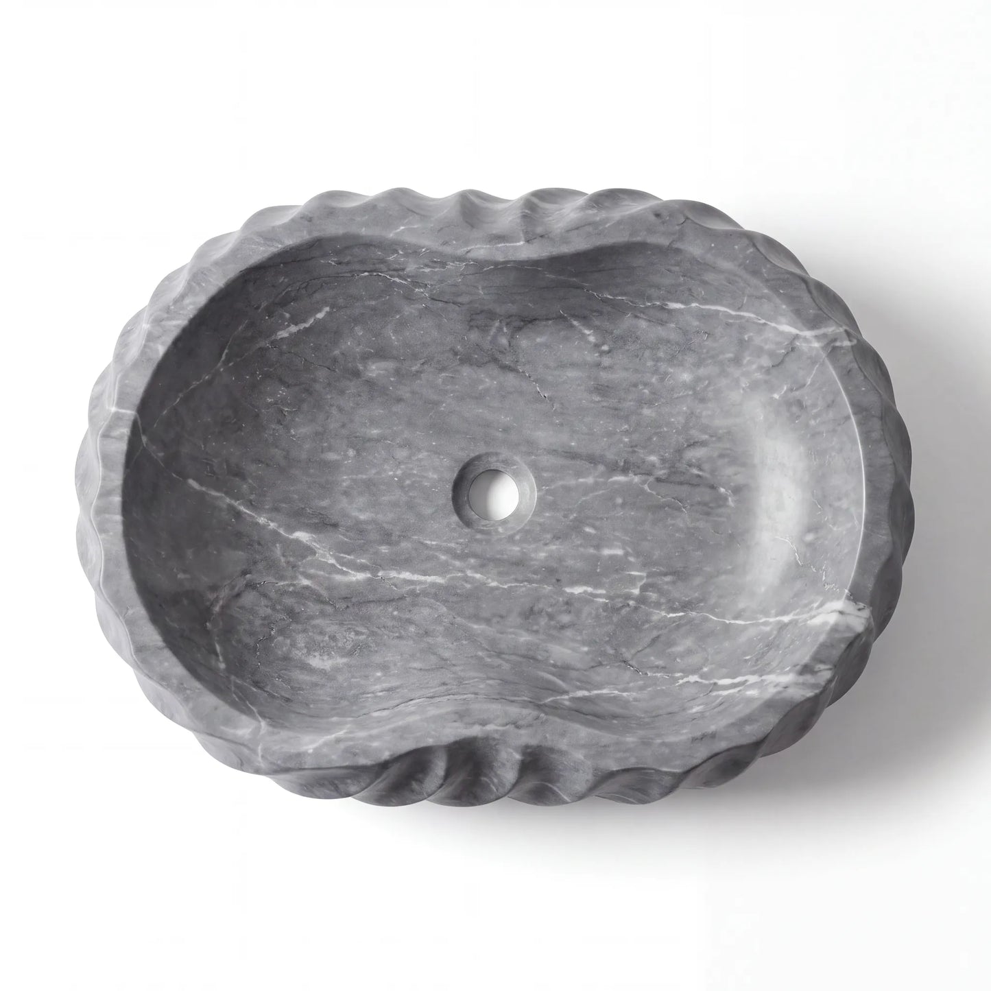 RMD-076 Rectangle Grey Marble Vessel Sink Basin