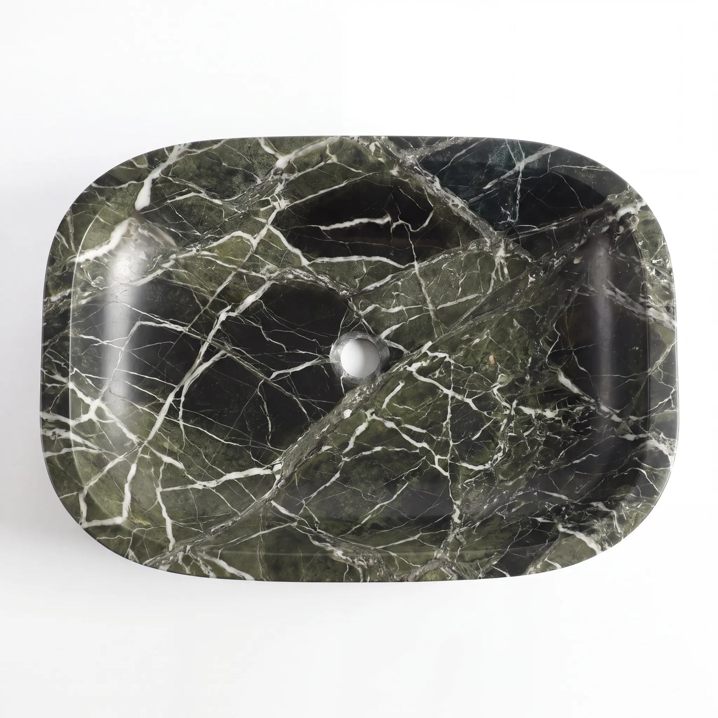 RMD-091 Round Green Marble Vessel Sink Basin