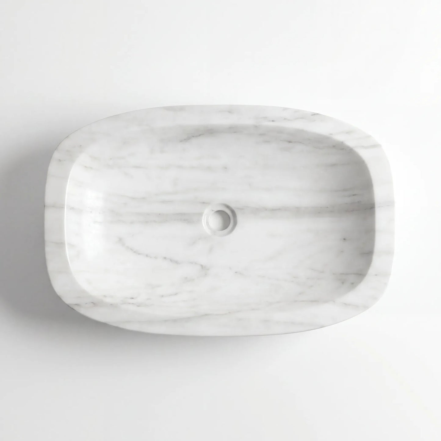 RMD-112 Round Carrara White Vessel Sink Basin