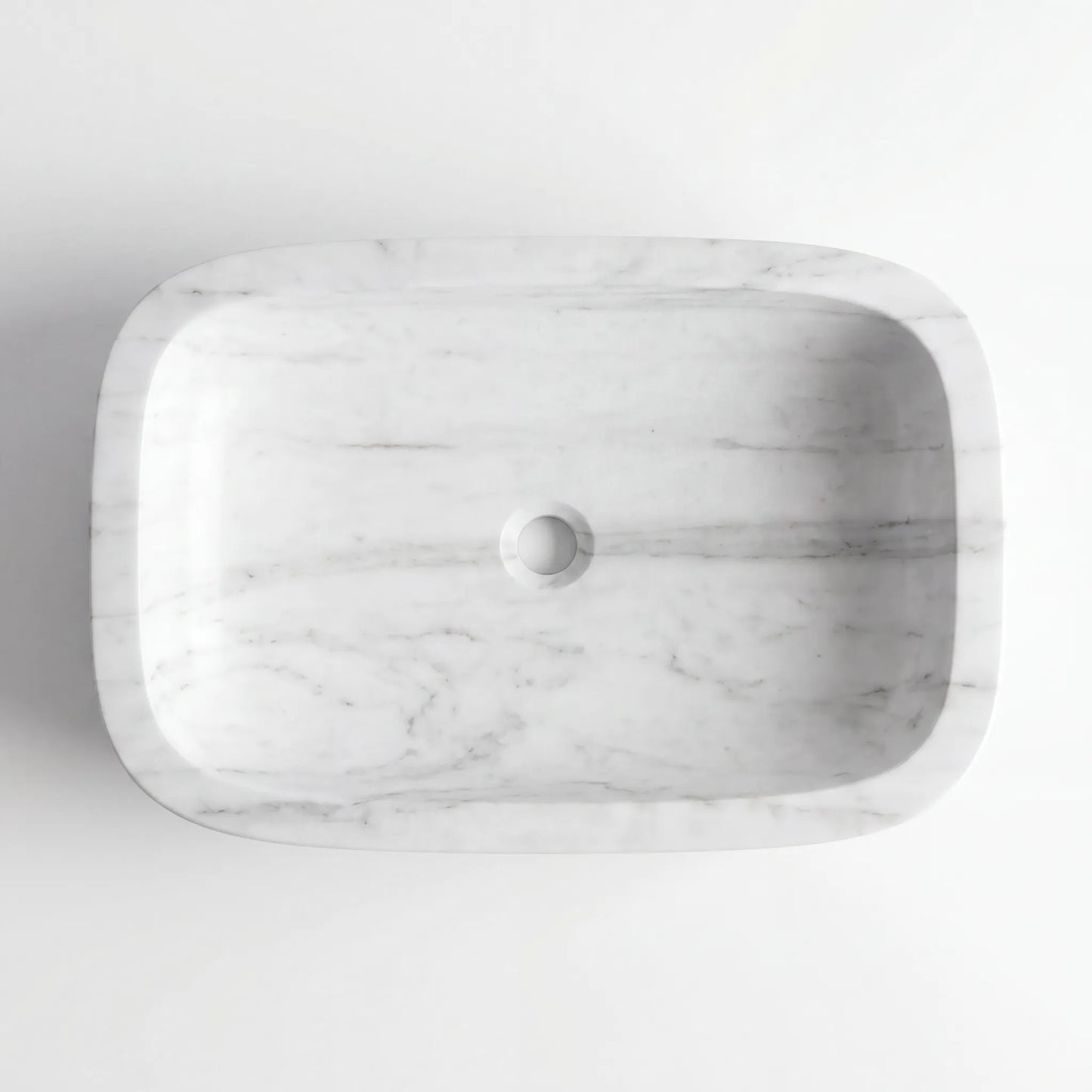 RMD-127 Round Carrara White Vessel Sink Basin