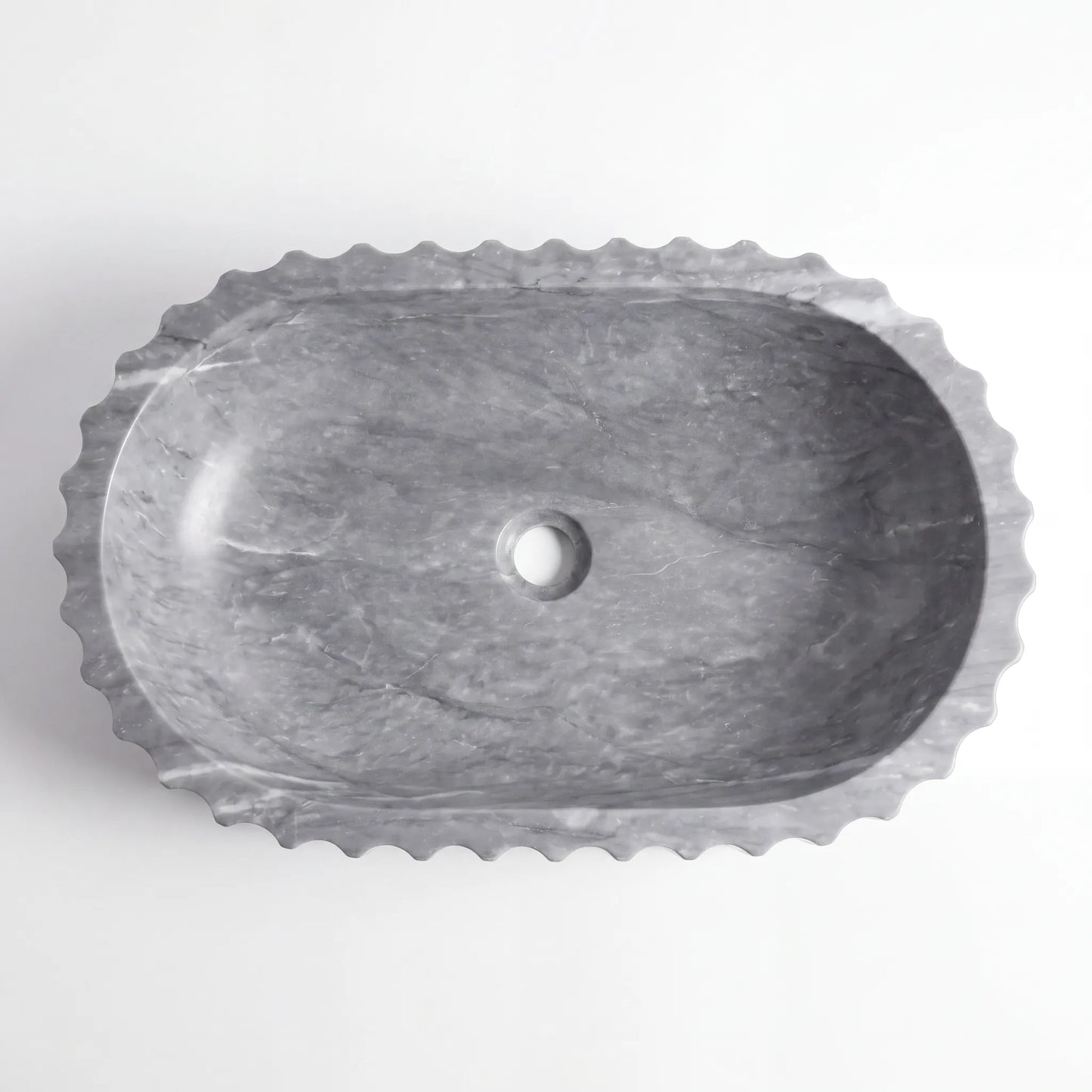 RMD-142 Round Grey Marble Vessel Sink Basin