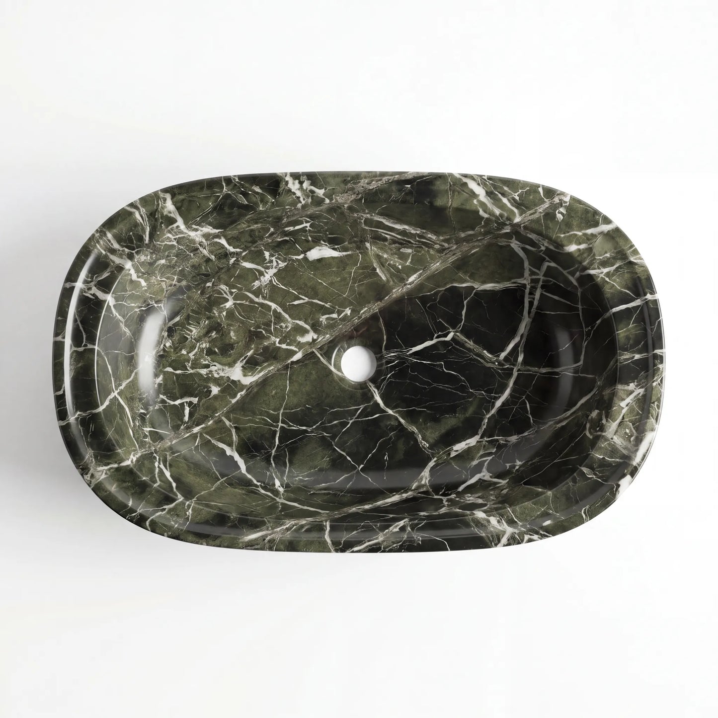 RMD-149 Round Green Marble Vessel Sink Basin
