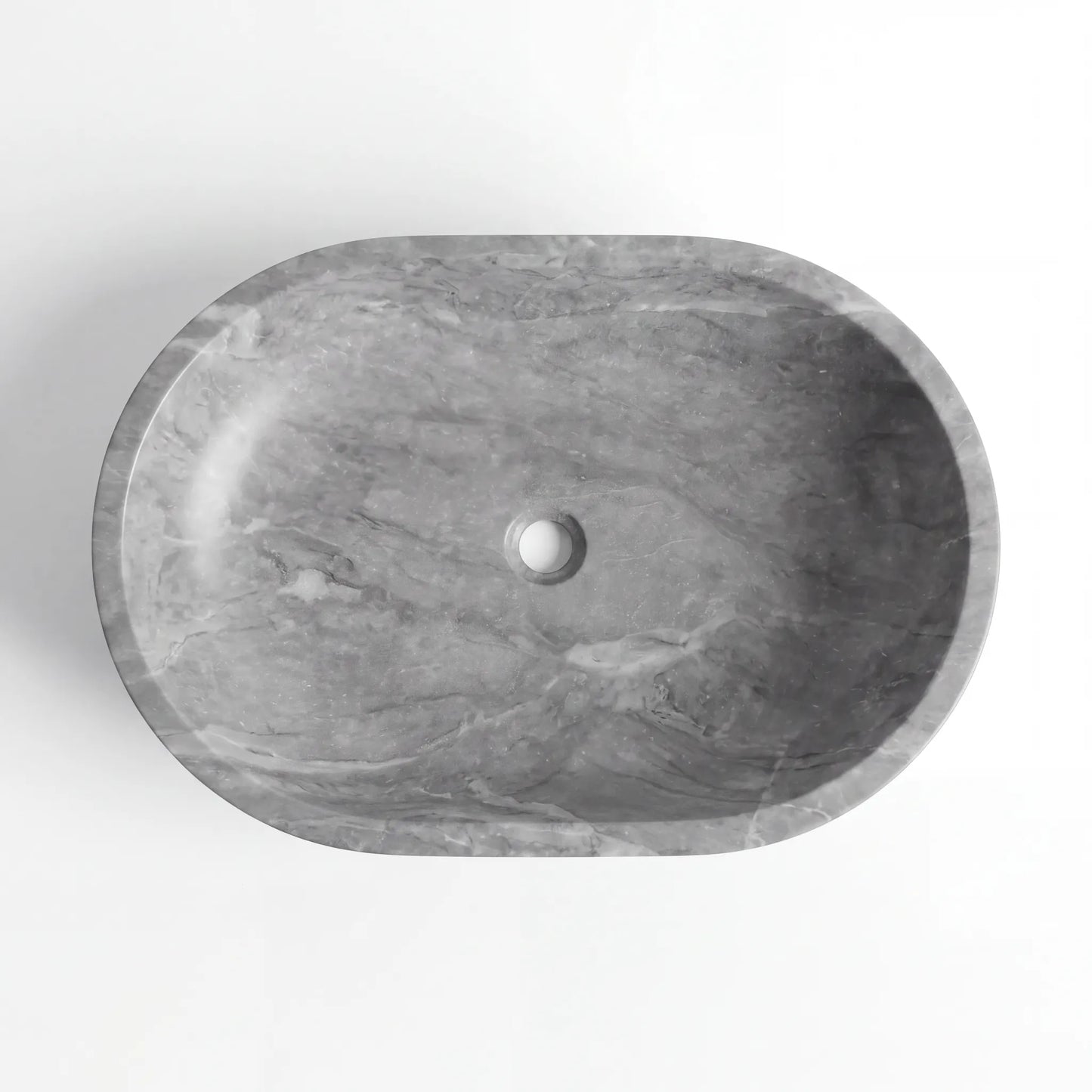 RMD-169 Round Grey marble Vessel Sink Basin
