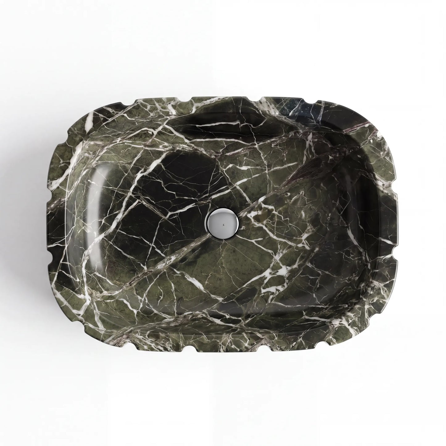 RMD-174 Oval Green Marble Vessel Sink Basin