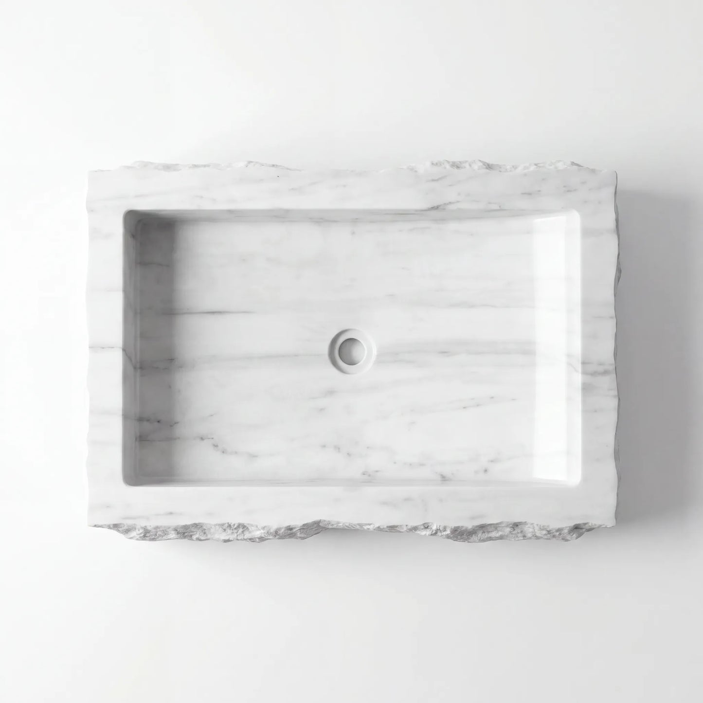 RMD-186 Round Carrara White Vessel Sink Basin