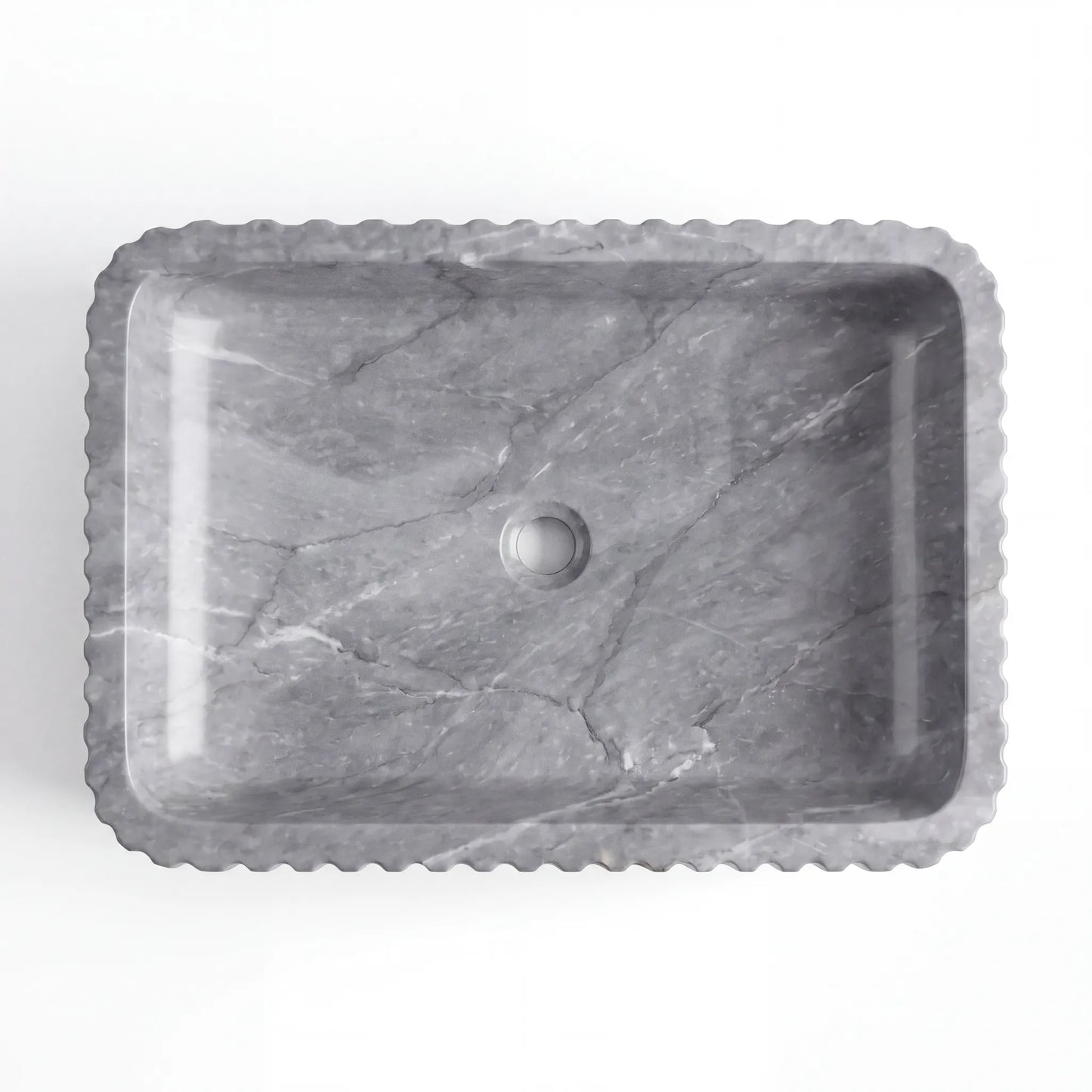 RMD-204 Rectangle Grey Marble Vessel Sink Basin