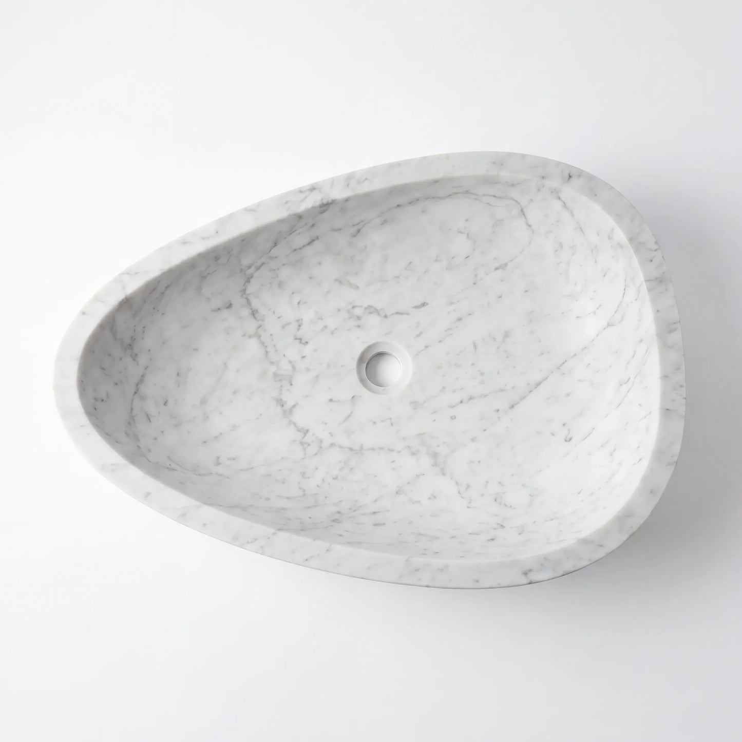 RMD-222 Round Carrara White Vessel Sink Basin