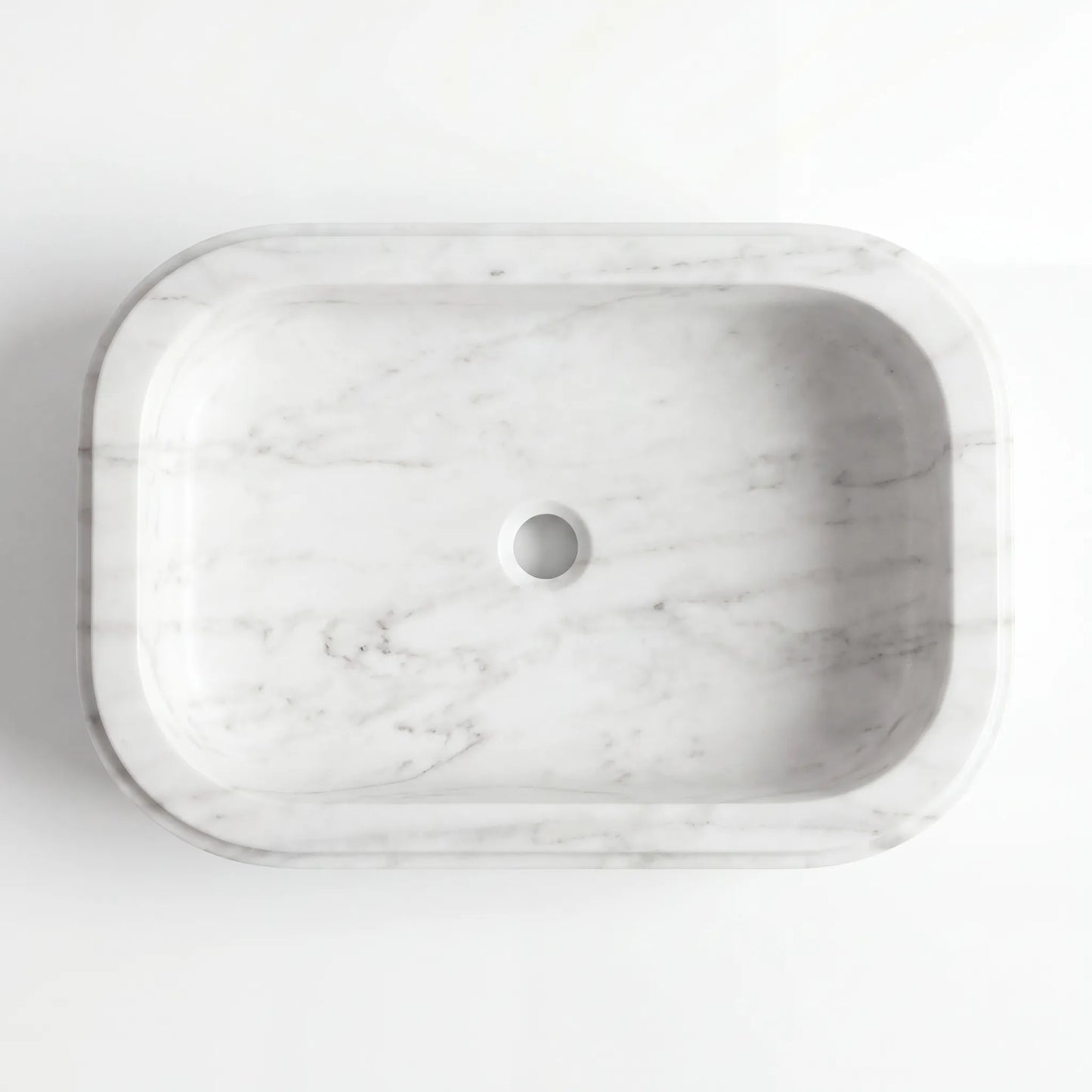 RMD-224 Round Carrara White Vessel Sink Basin