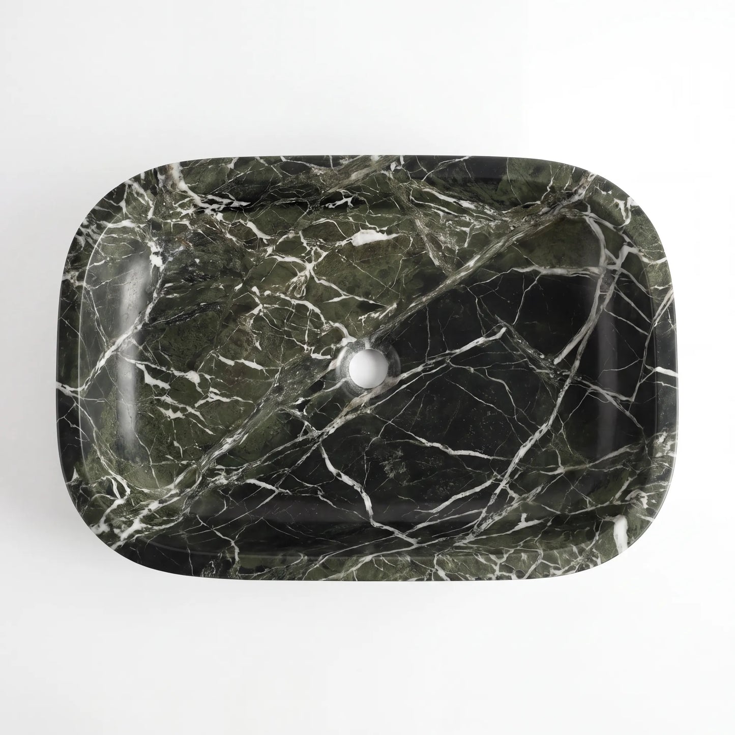 RMD-230 Round Green Marble Vessel Sink Basin