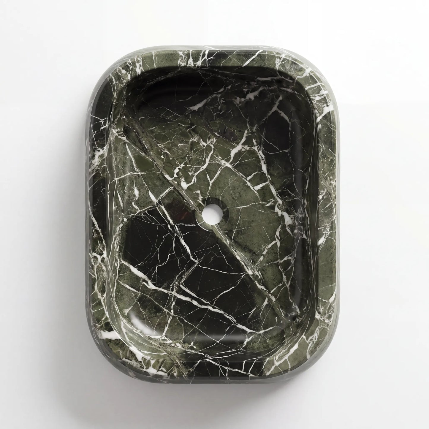 RMD-232 Round Green Marble Vessel Sink Basin