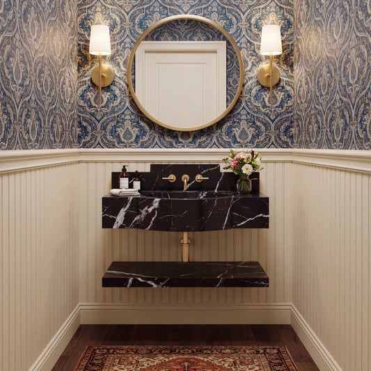 Ardessa -  Custom Nero Marquina Marble Bathroom Sink