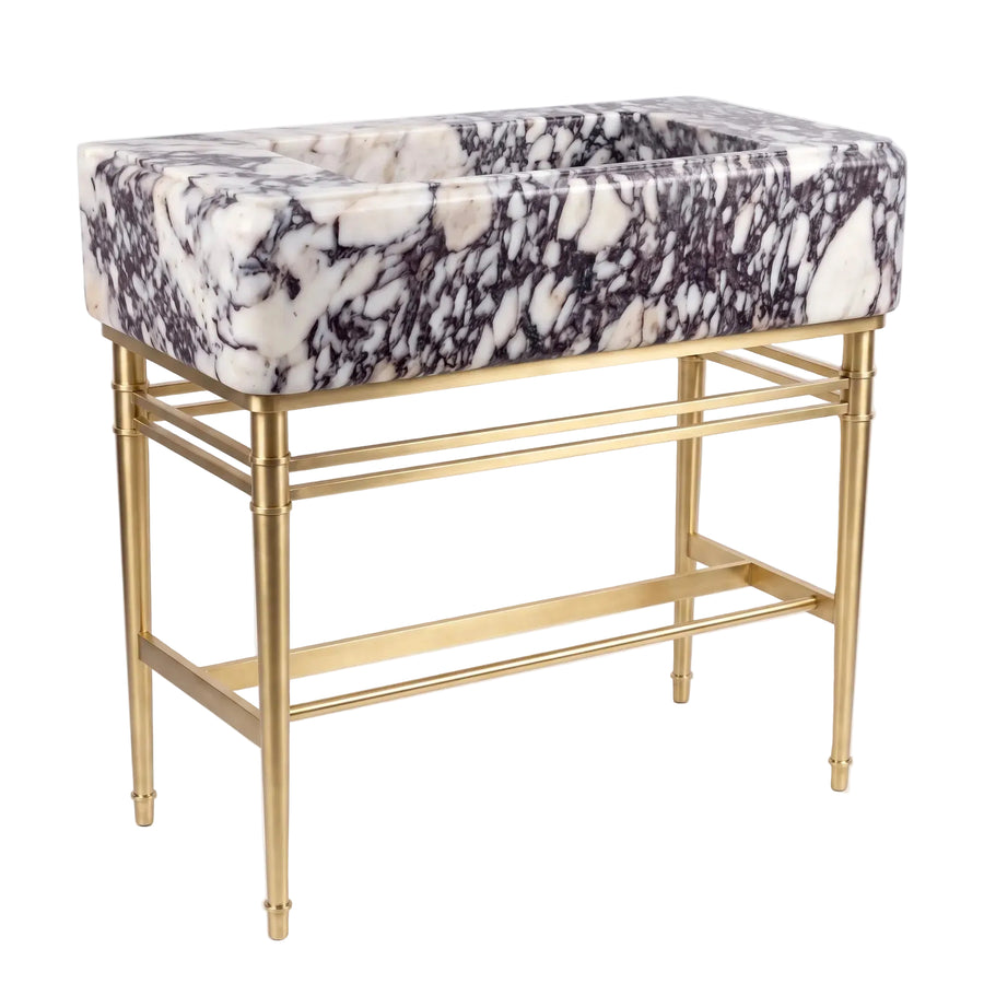 Astoria – Custom Calacatta Viola Marble Sink Vanity with Solid Brass Console Legs