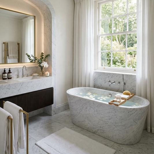 Carrara White Marble Bathtub