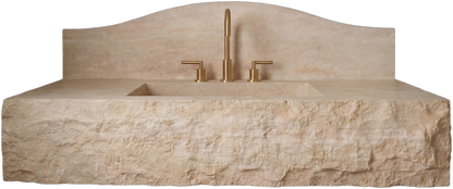 40" Travertine Marble Sink  – Wall Mounted Floating Vanity
