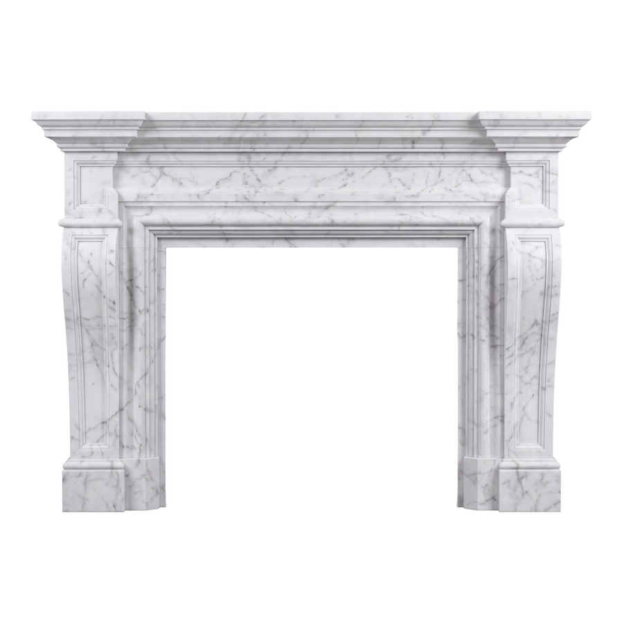 Kensington – Custom Carrara White Marble Fireplace Mantel & Surround