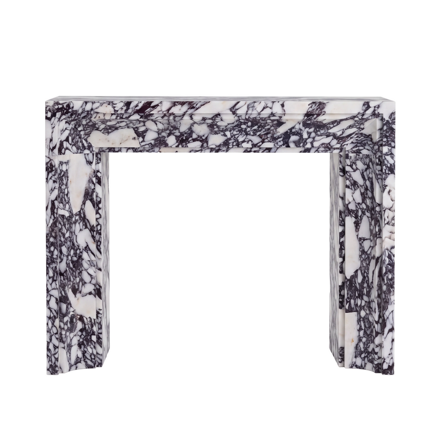 Milan – Custom Calacatta Viola Marble Modern Fireplace Mantel