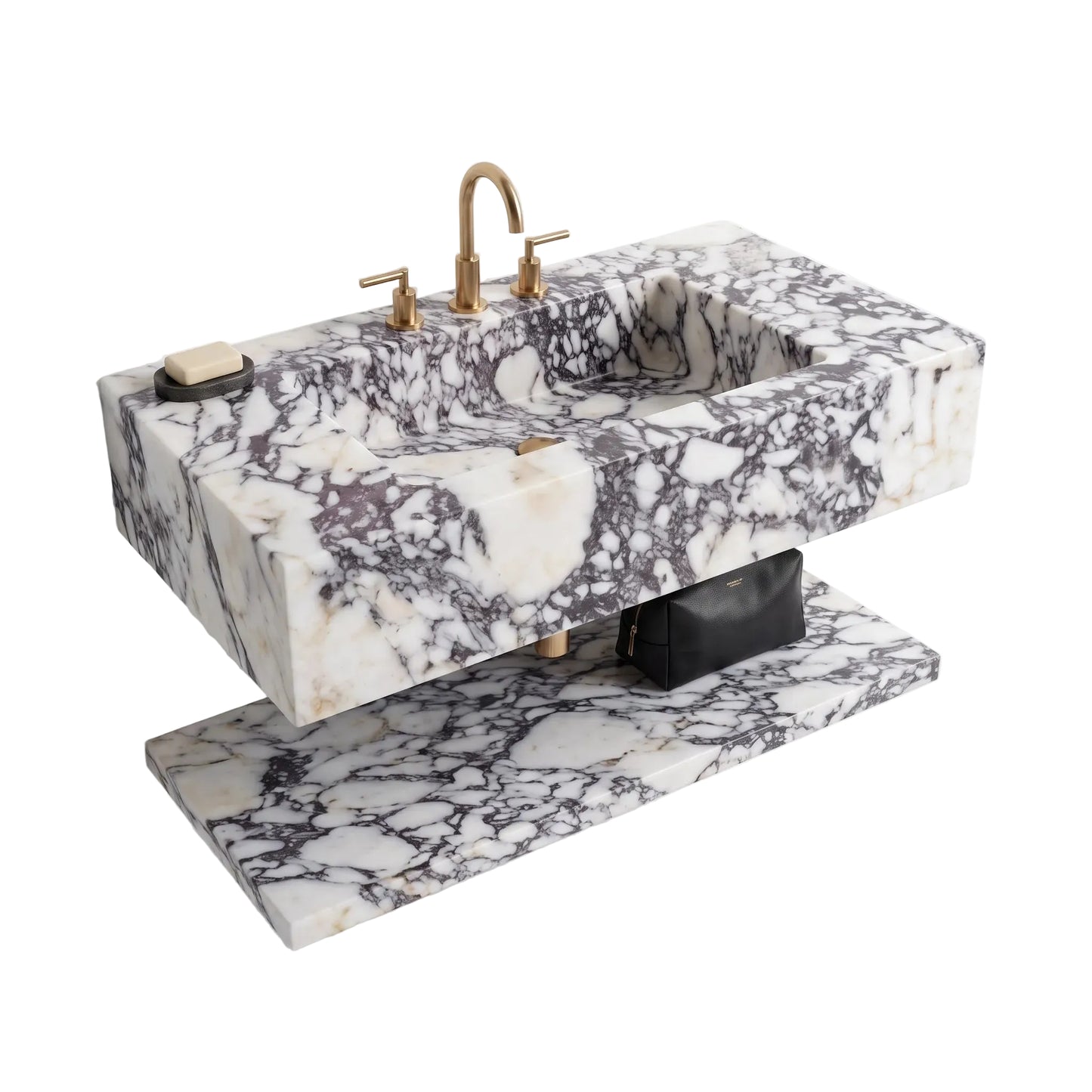 Milano - Custom Wall-Mounted Calacatta Viola Marble Bathroom Sink