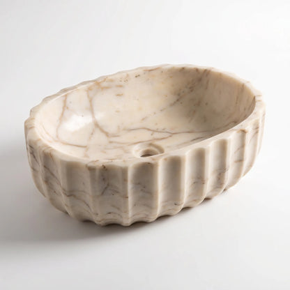 RMD-002 Round Calacatta Gold  Vessel Sink Basin