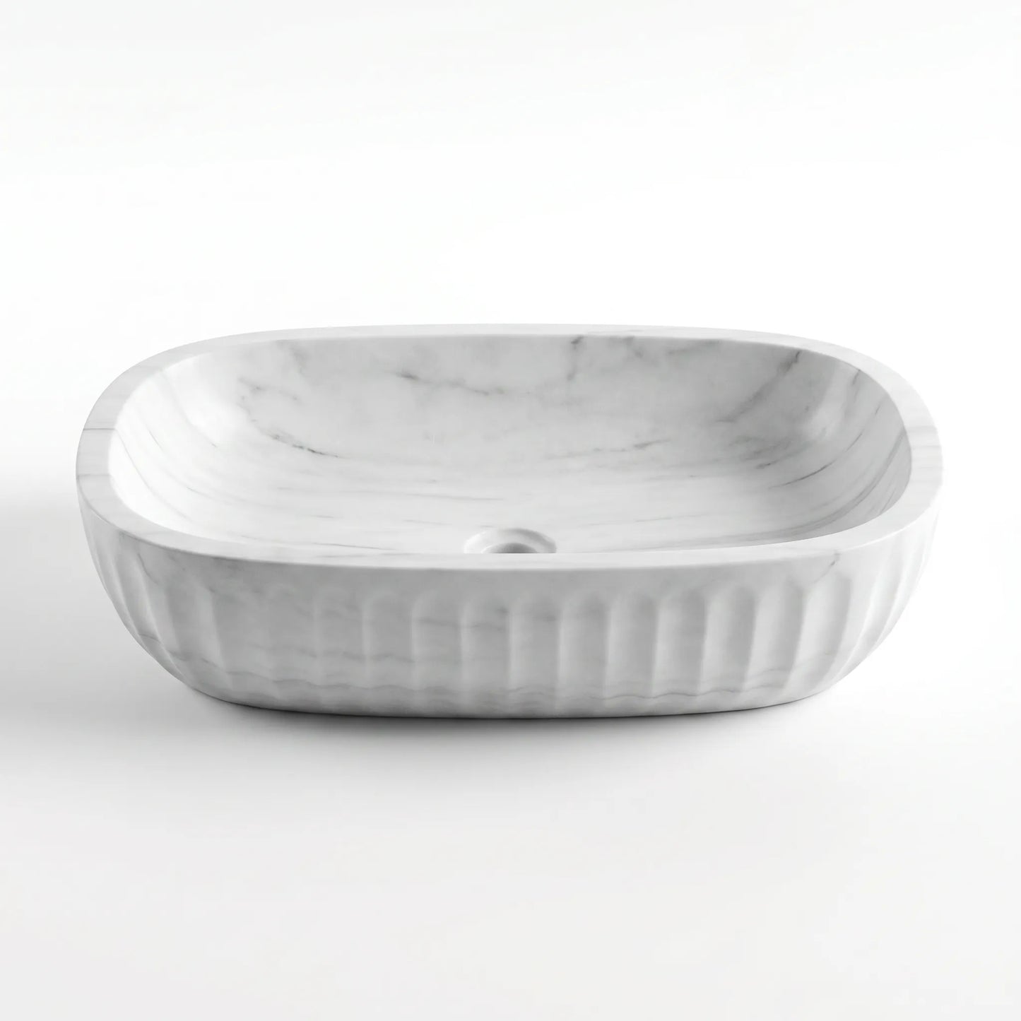 RMD-003  Oval Carrara White  Vessel Sink Basin