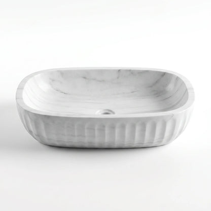 RMD-003  Oval Carrara White  Vessel Sink Basin