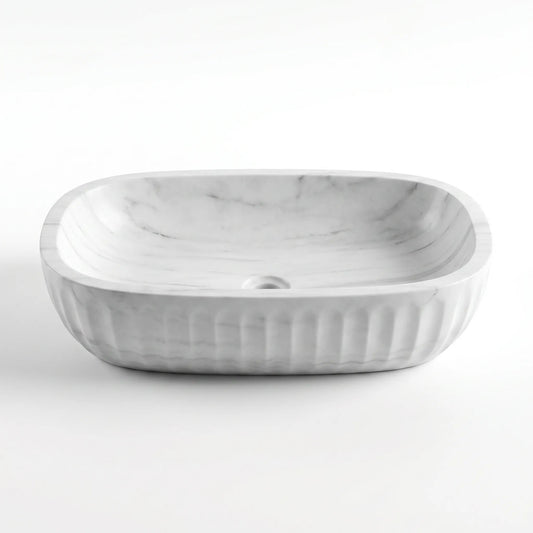 RMD-003  Oval Carrara White  Vessel Sink Basin