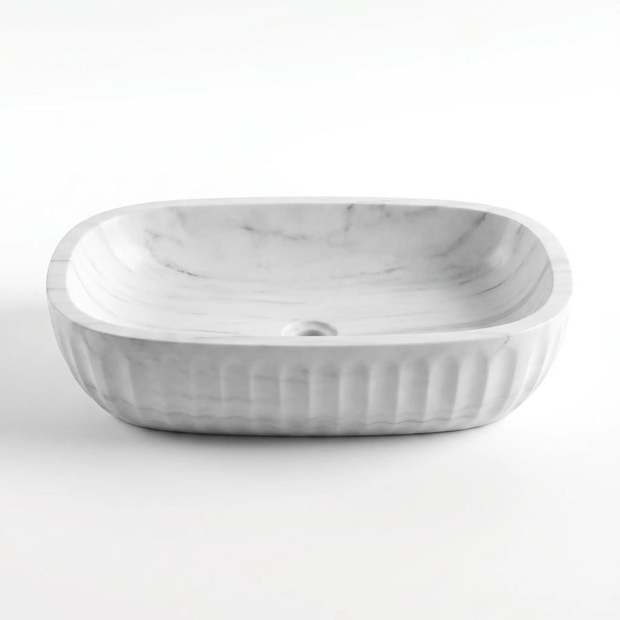 RMD-003  Oval Carrara White  Vessel Sink Basin
