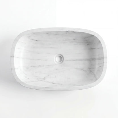 RMD-003  Oval Carrara White  Vessel Sink Basin