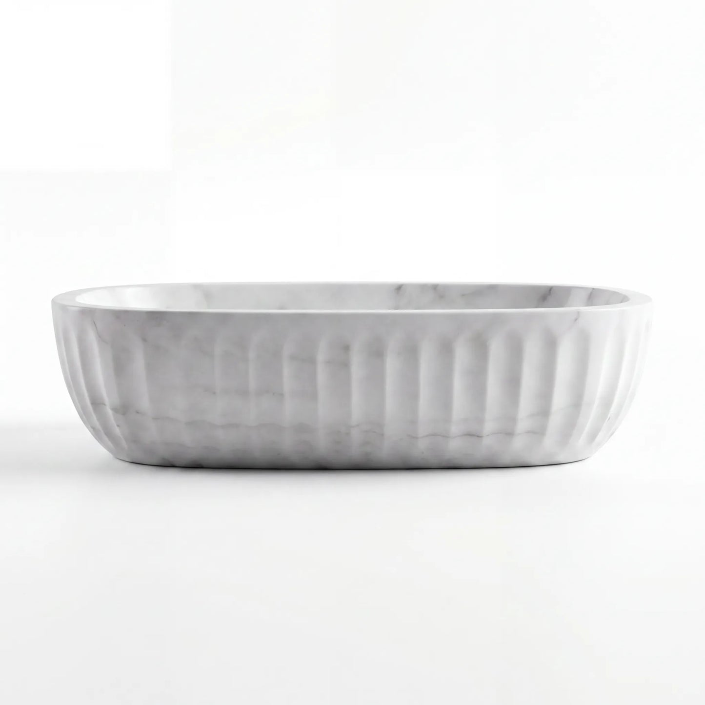 RMD-003  Oval Carrara White  Vessel Sink Basin