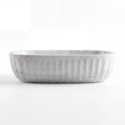 RMD-003  Oval Carrara White  Vessel Sink Basin