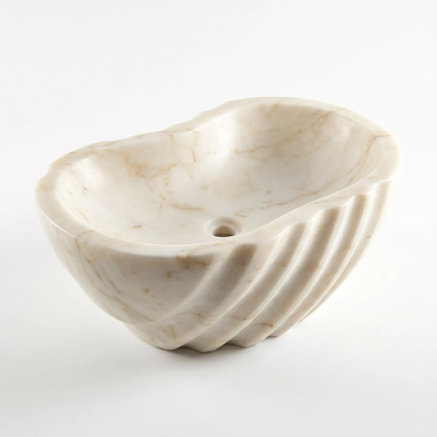RMD-005 Round Calacatta Gold Vessel Sink Basin