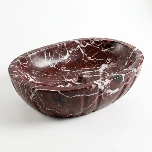 RMD-006 Oval Rosso Levanto Vessel Sink Basin