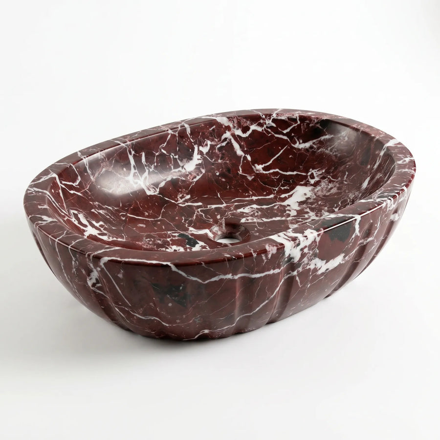 RMD-006 Oval Rosso Levanto Vessel Sink Basin