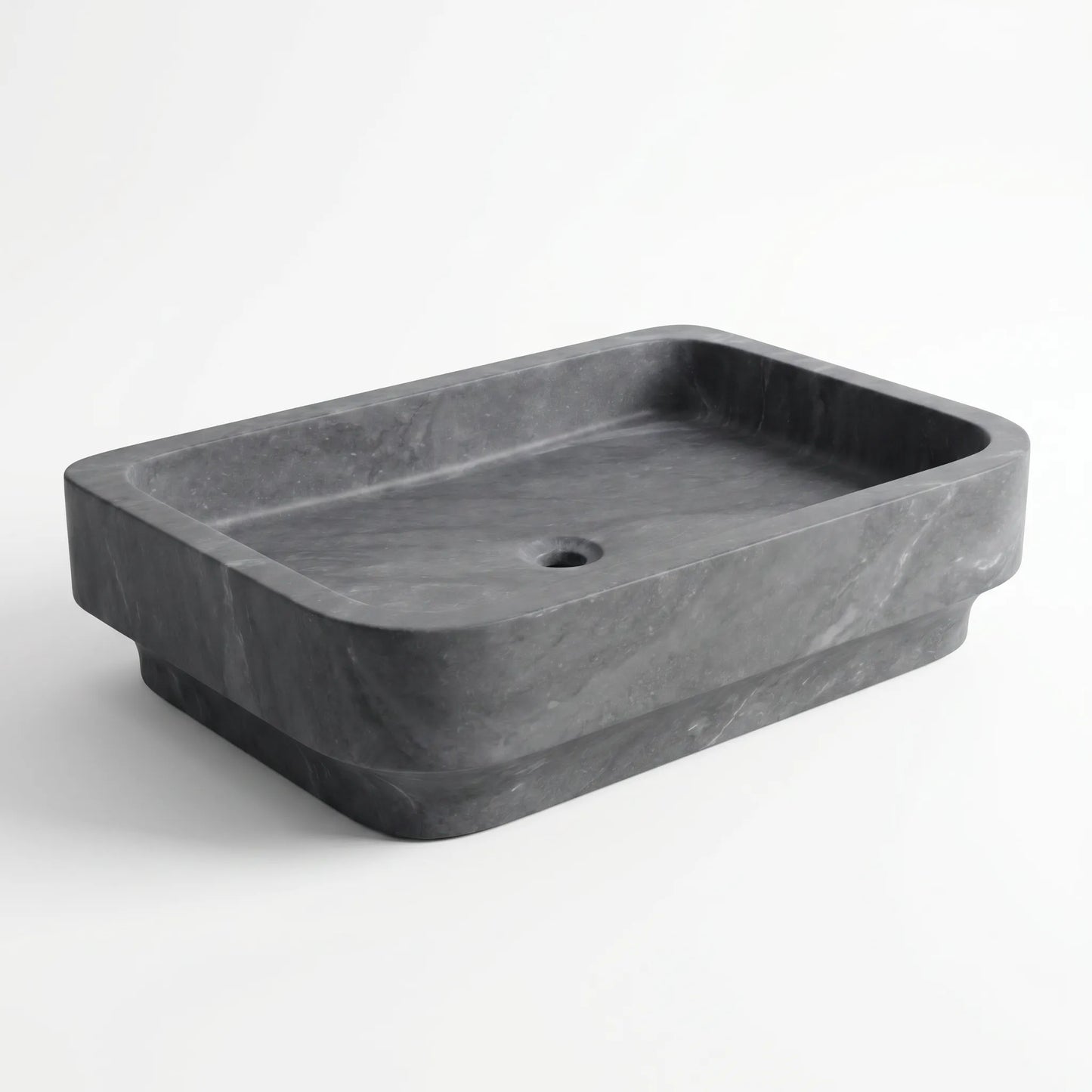 RMD-007 Round  Grey Marble Vessel Sink Basin