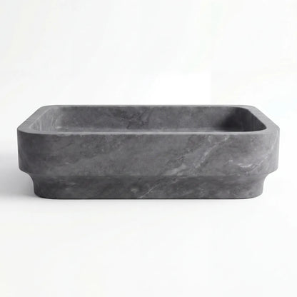 RMD-007 Round  Grey Marble Vessel Sink Basin