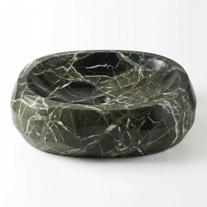 RMD-008 Round Green Marble Vessel Sink Basin