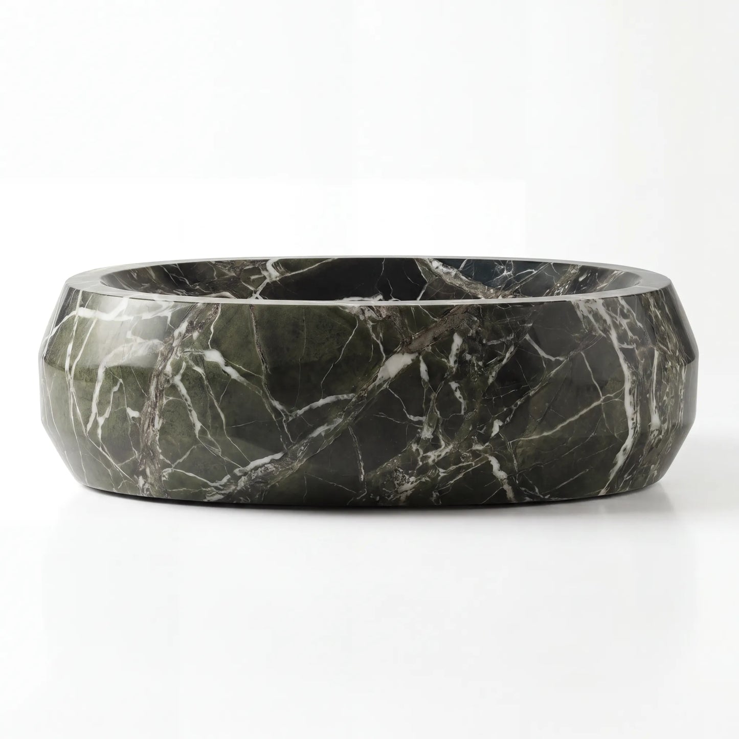 RMD-008 Round Green Marble Vessel Sink Basin
