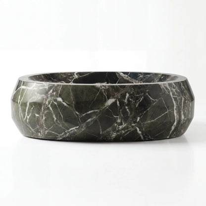 RMD-008 Round Green Marble Vessel Sink Basin