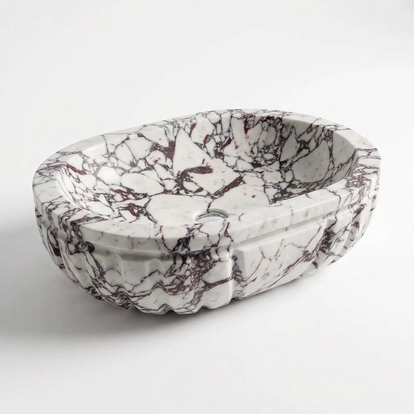 RMD-009 Round Calacatta Viola Vessel Sink Basin