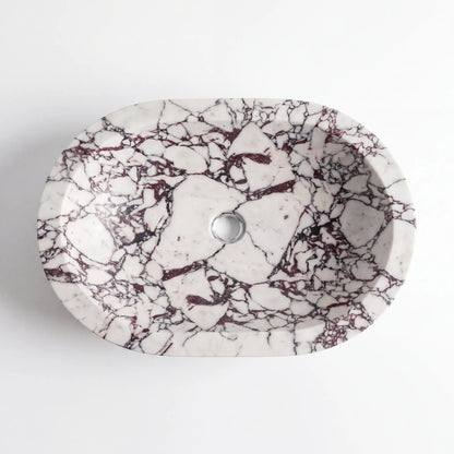 RMD-009 Round Calacatta Viola Vessel Sink Basin