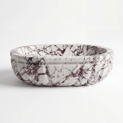 RMD-009 Round Calacatta Viola Vessel Sink Basin