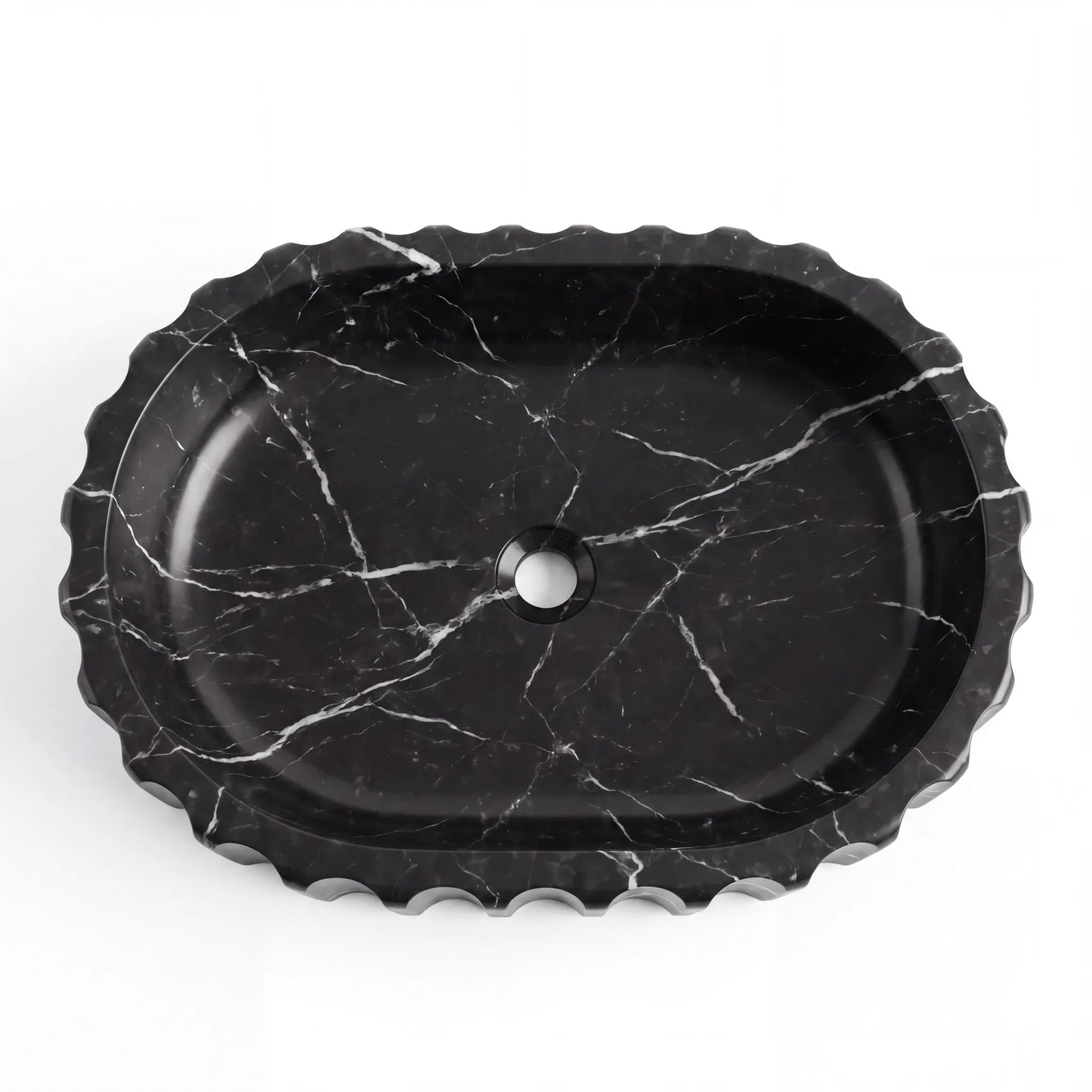 RMD-010 Oval Nero Marquina Vessel Sink Basin