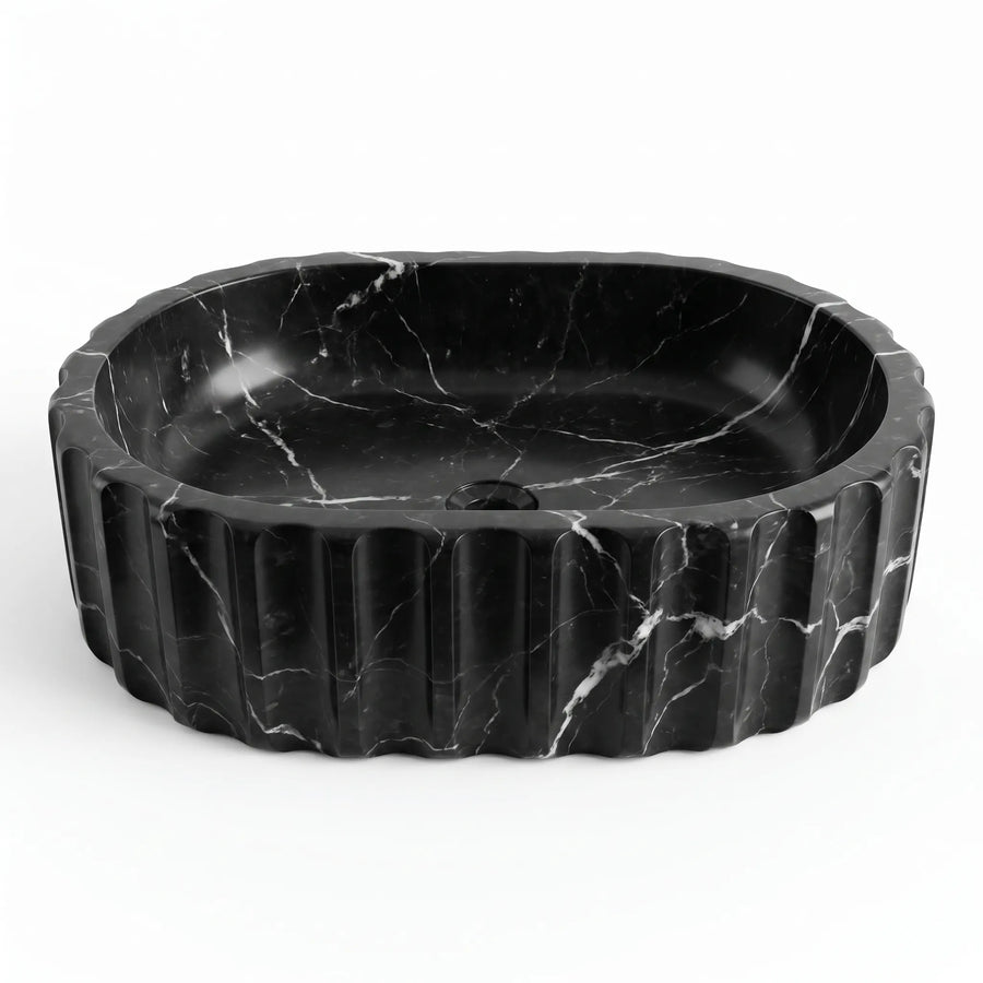 RMD-010 Oval Nero Marquina Vessel Sink Basin