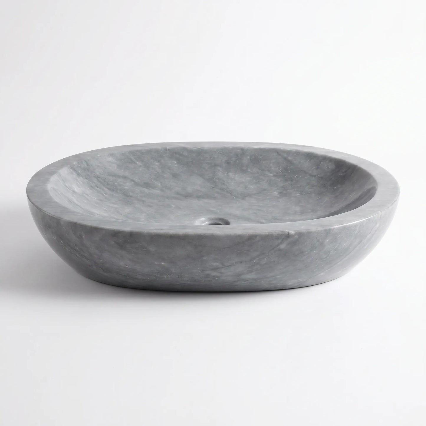 RMD-011 Round Grey Marble Vessel Sink Basin